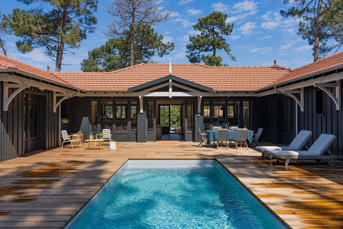 Magnifique Villa Ferret Capienne Avec Piscine À Piraillan, Capacité 10 Couchages<span>À Lège-Cap-Ferret